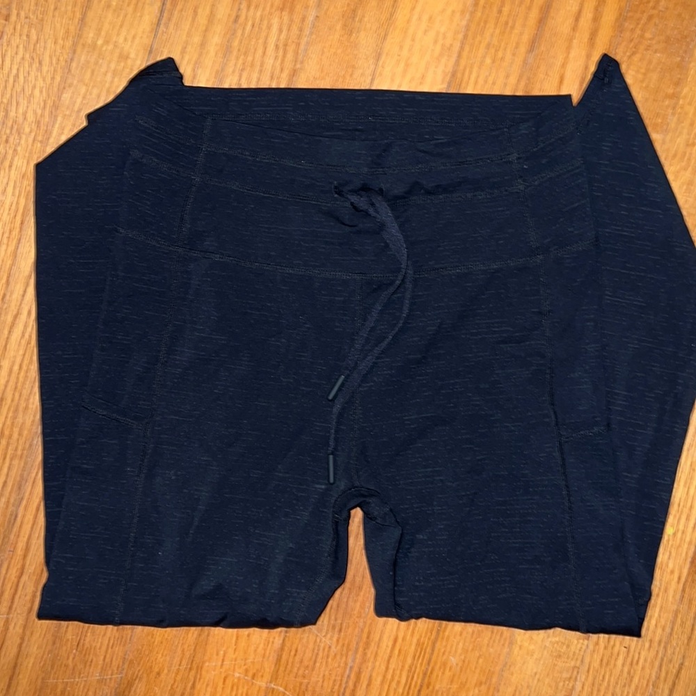 Black pocket drawstring luxe leggings